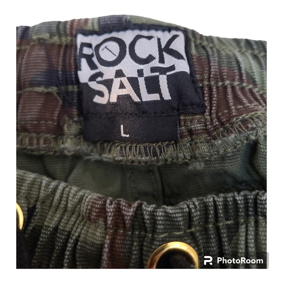 Rock Salt Ruched Camo Cargo Drawstring Pants Size Large - Picture 4 of 7